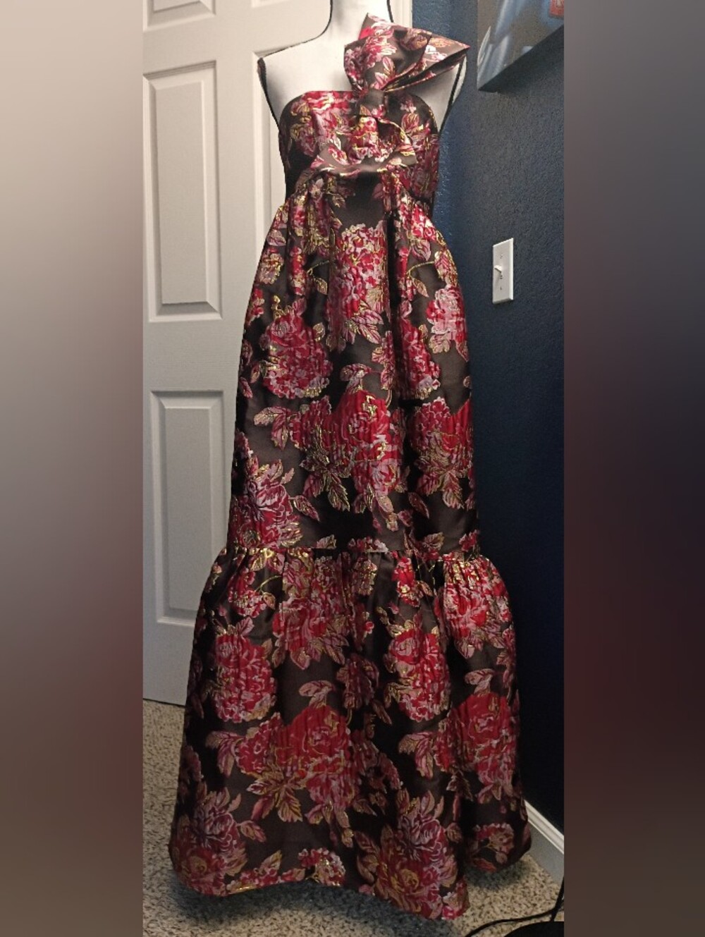 Petal & Pup Black Maxi Dress with Red Floral Print - Picture 2 of 11